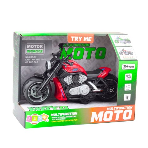 LEAN Toys Motocykl Zabawkowy Na Baterie Napęd Światła Dźwięki Czerwony