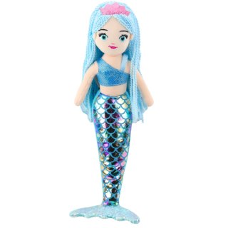 LEAN Toys Pluszowa Syrenka Przytulanka Holograficzny Ogon Niebieska 48cm