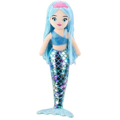 LEAN Toys Pluszowa Syrenka Przytulanka Holograficzny Ogon Niebieska 48cm