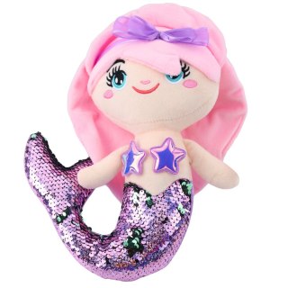 LEAN Toys Pluszowa Syrenka Przytulanka Ogon W Cekiny Dwukolorowe Fioletowa 28cm