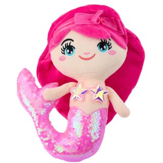 LEAN Toys Pluszowa Syrenka Przytulanka Ogon W Cekiny Jasnoróżowa 28cm