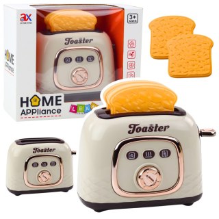 LEAN Toys Toster Zabawkowy Dla Dzieci Elegancki Efekt Dźwiękowy Grzanki Biały