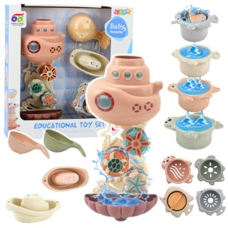 LEAN Toys Zabawki Do Kąpieli Statek Podwodny Kubeczki Przyssawki 9el