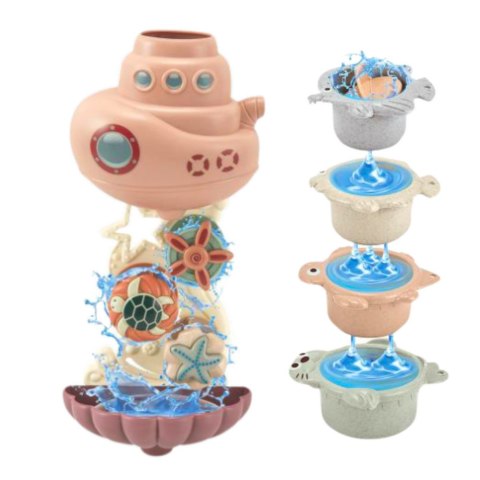 LEAN Toys Zabawki Do Kąpieli Statek Podwodny Kubeczki Przyssawki 9el