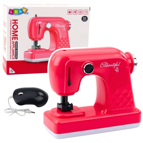 LEAN Toys Zabawkowa Maszyna Do Szycia Z Myszką Dla Dzieci Światła Różowa