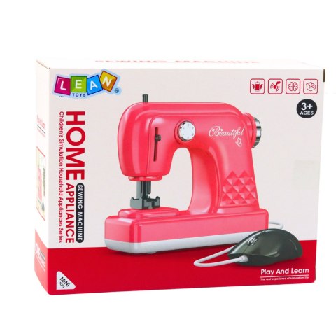 LEAN Toys Zabawkowa Maszyna Do Szycia Z Myszką Dla Dzieci Światła Różowa