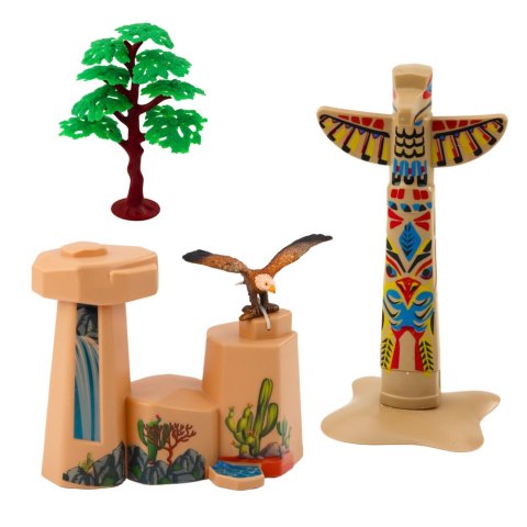 LEAN Toys Zestaw Indiański Figurki Wioska Indianie Kajak Totem