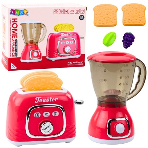 LEAN Toys Zestaw Urządzeń Kuchennych Toster Blender Światła Dźwięki Różowy