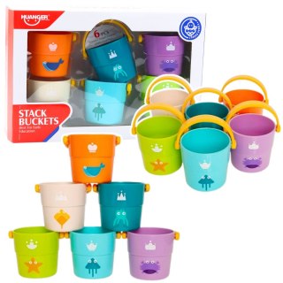 LEAN Toys Zestaw Wiaderka Do Kąpieli Z Otworami Kolorowe 6szt