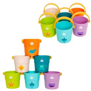 LEAN Toys Zestaw Wiaderka Do Kąpieli Z Otworami Kolorowe 6szt