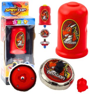 LEAN Toys Zestaw Wyrzutnia Z Bączkiem Latający Dysk Smok Czerwony