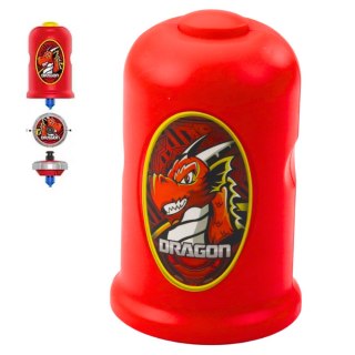 LEAN Toys Zestaw Wyrzutnia Z Bączkiem Latający Dysk Smok Czerwony