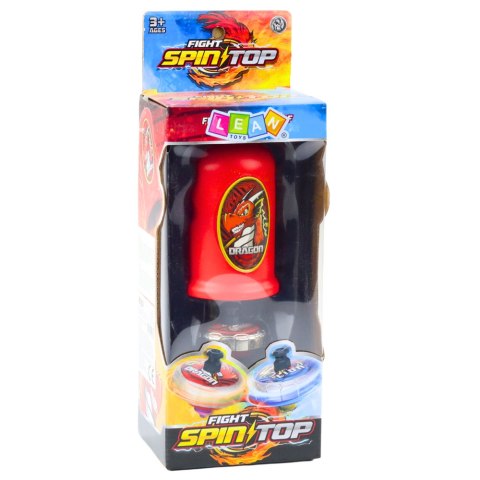 LEAN Toys Zestaw Wyrzutnia Z Bączkiem Latający Dysk Smok Czerwony