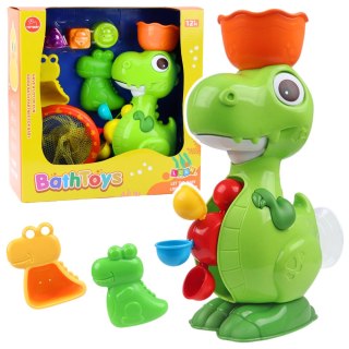 LEAN Toys Zestaw Zabawek Do Kąpieli Dinozaur z Młynkiem Akcesoria 8el