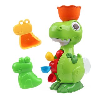 LEAN Toys Zestaw Zabawek Do Kąpieli Dinozaur z Młynkiem Akcesoria 8el