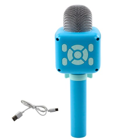 LEAN Toys Bezprzewodowy Mikrofon Bluetooth Karaoke Nagrywanie Zmiana Głosu Niebieski