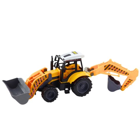 LEAN Toys Duża Koparko Ładowarka Rolnicza Budowlana Ruchoma Żółta