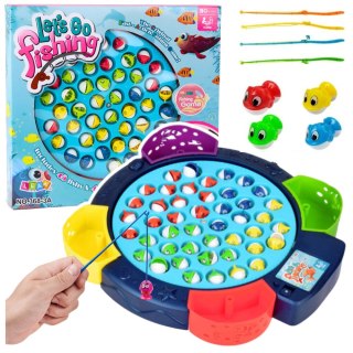 LEAN Toys Gra Interaktywna Zręcznościowa Na Baterie Łowienie Rybek Niebieska
