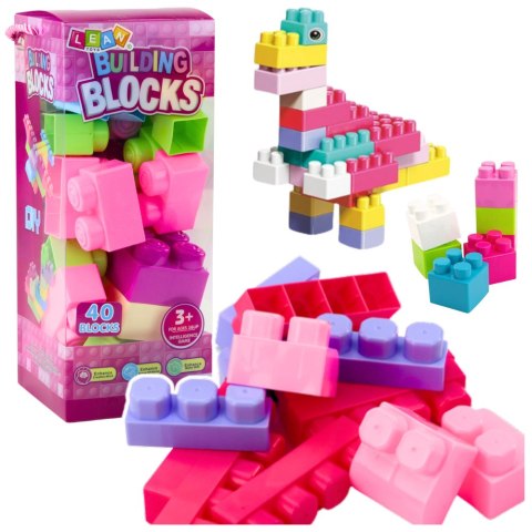 LEAN Toys Klocki W Pudełku Duże Budowlane Zestaw Kolorowe 40ele.