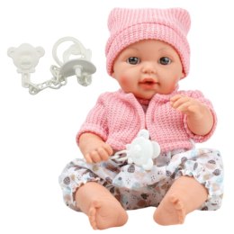 LEAN Toys Lalka Bobas Niemowlę Czapka Sweterek Smoczek Dźwięki
