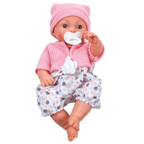 LEAN Toys Lalka Bobas Niemowlę Czapka Sweterek Smoczek Dźwięki
