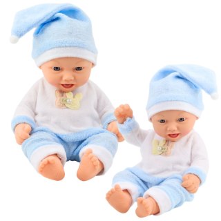 LEAN Toys Lalka Bobas W Niebieskiej Piżamce Czapeczka z Pomponem