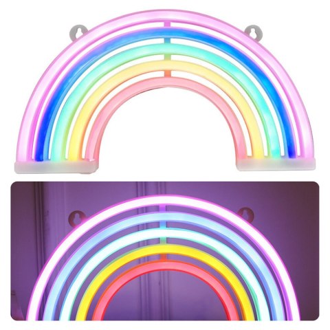 LEAN Lampka Dekoracyjna Nocna Neonowa Tęcza LED Na Baterie