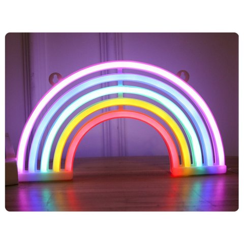 LEAN Lampka Dekoracyjna Nocna Neonowa Tęcza LED Na Baterie LEAN Lampka Dekoracyjna Nocna Neonowa Tęcza LED Na Baterie