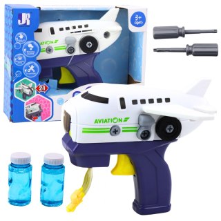 LEAN Toys Pistolet Do Baniek Mydlanych Samolot do Skręcania Płyny Śrubokręt 2w1