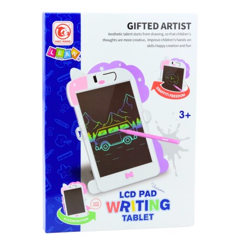 LEAN Toys Tablica Do Rysowania Pisania LCD Rysik Jednorożec Różowa