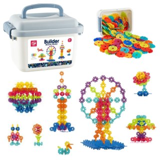 LEAN Toys Zestaw Klocków Śnieżynki W Walizce Konstrukcyjne 140el