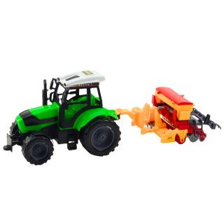LEAN Toys Zestaw Traktor Ciągnik Rolniczy z Siewnikiem Maszyna Rolnicza