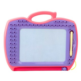 LEAN Toys Znikopis Tablica Magnetyczna Z Suwakiem Stempelki Wzory Różowa