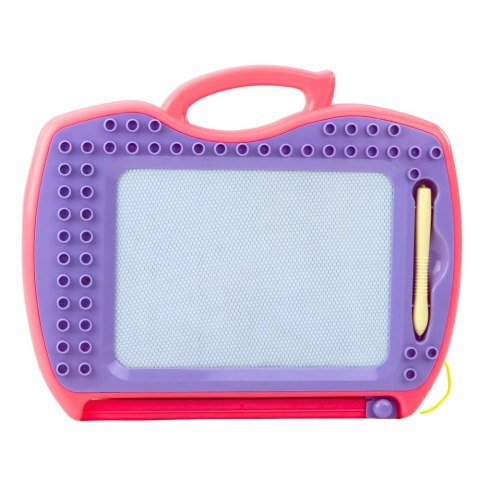 LEAN Toys Znikopis Tablica Magnetyczna Z Suwakiem Stempelki Wzory Różowa