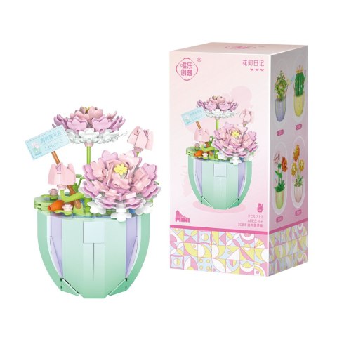 LEAN Toys Klocki Konstrukcyjne Kwiatki W Doniczkach Kolorowe 269-444 el.