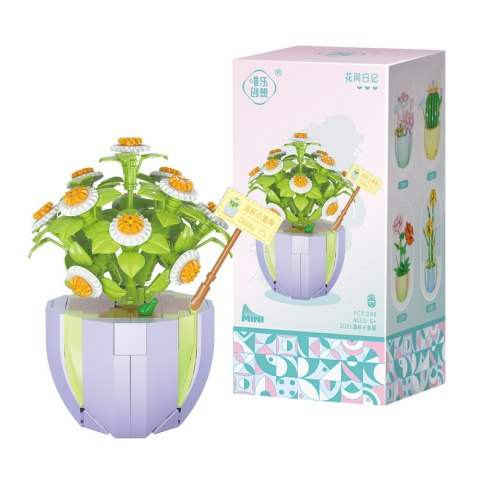 LEAN Toys Klocki Konstrukcyjne Kwiatki W Doniczkach Kolorowe 269-444 el.
