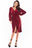 Sukienka Model A406 Welur Bordo - awama