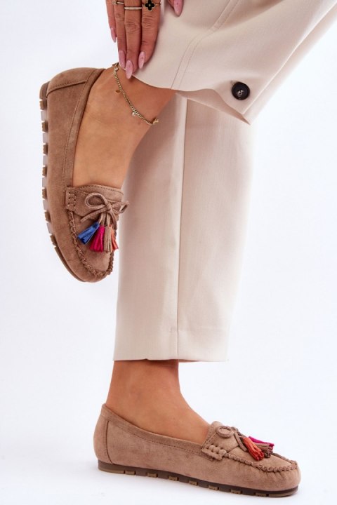 Mokasyny Model Dorine GS37 Dark Beige - Step in style Mokasyny Model Dorine GS37 Dark Beige - Step in style