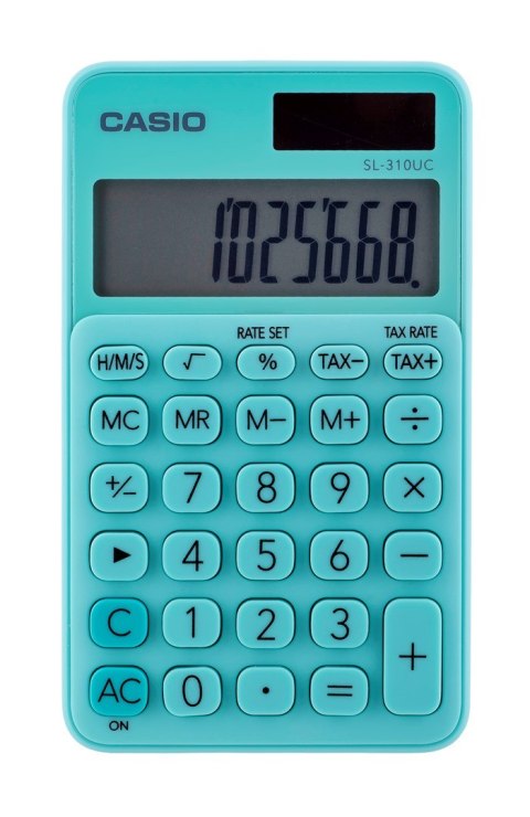 CASIO Kalkulator kieszonkowy SL-310UC-GN BOX, 10-cyfrowy, 70x118mm, kartonik, zielony CASIO Kalkulator kieszonkowy SL-310UC-GN BOX, 10-cyfrowy, 70x118mm, kartonik, zielony