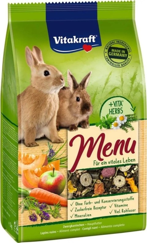 Vitakraft VITAKRAFT MENU VITAL karma dla królika 3kg Vitakraft VITAKRAFT MENU VITAL karma dla królika 3kg