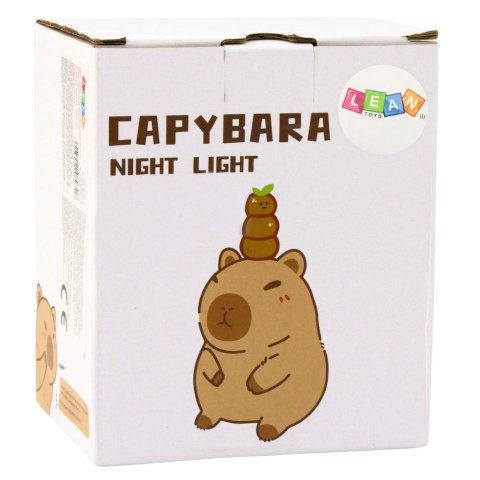LEAN Toys Kapibara Lampka Nocna Silikonowa Z Timerem 20min Beżowa