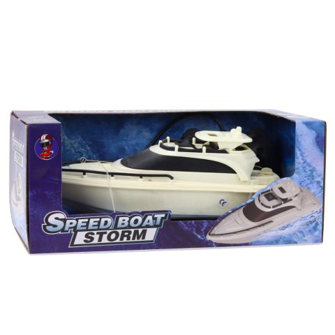 Łódź Motorowa Zdalnie Sterowana RC Na Baterie Czarno-Biała