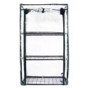 LEAN Mini Szklarnia Balkonowa Ogrodowa 3 Półki Metalowe Folia PVC 46 x 24 x 80cm
