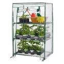 LEAN Mini Szklarnia Balkonowa Ogrodowa 3 Półki Metalowe Folia PVC 46 x 24 x 80cm
