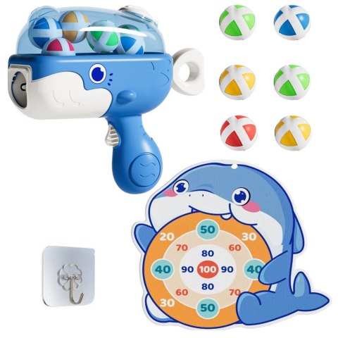 Pistolet Na Kulki Z Rzepem Tarcza Materiałowa Wieloryb Niebieski