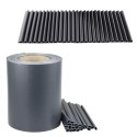 LEAN Taśma Ogrodzeniowa Ochrona UV 20 Klipsów Szara 450 g/m² 19x35m