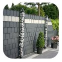 LEAN Taśma Ogrodzeniowa Ochrona UV 20 Klipsów Szara 450 g/m² 19x35m