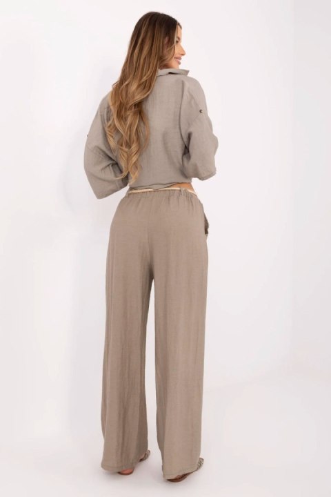 Spodnie Damskie Model MI-SP-6560.73P Dark Beige - Italy Moda Spodnie Damskie Model MI-SP-6560.73P Dark Beige - Italy Moda