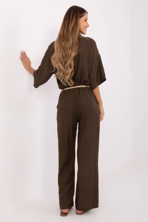 Spodnie Damskie Model MI-SP-6560.73P Dark Brown - Italy Moda Spodnie Damskie Model MI-SP-6560.73P Dark Brown - Italy Moda