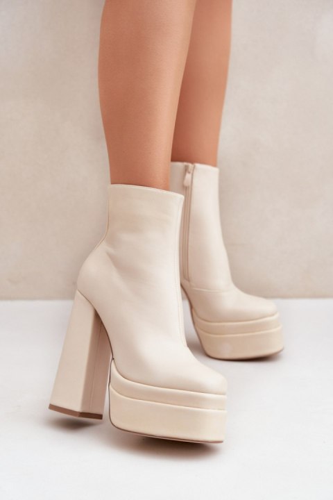 Botki Model Selahra JA-26 Light Beige - Step in style Botki Model Selahra JA-26 Light Beige - Step in style